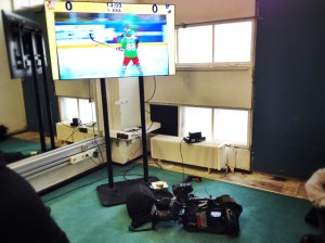 Aviwestillä siirto Olympiastadionin sisätiloista.