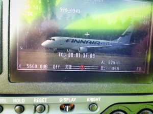 XDCAMin LCD -näyttö timelapse asetuksissa.